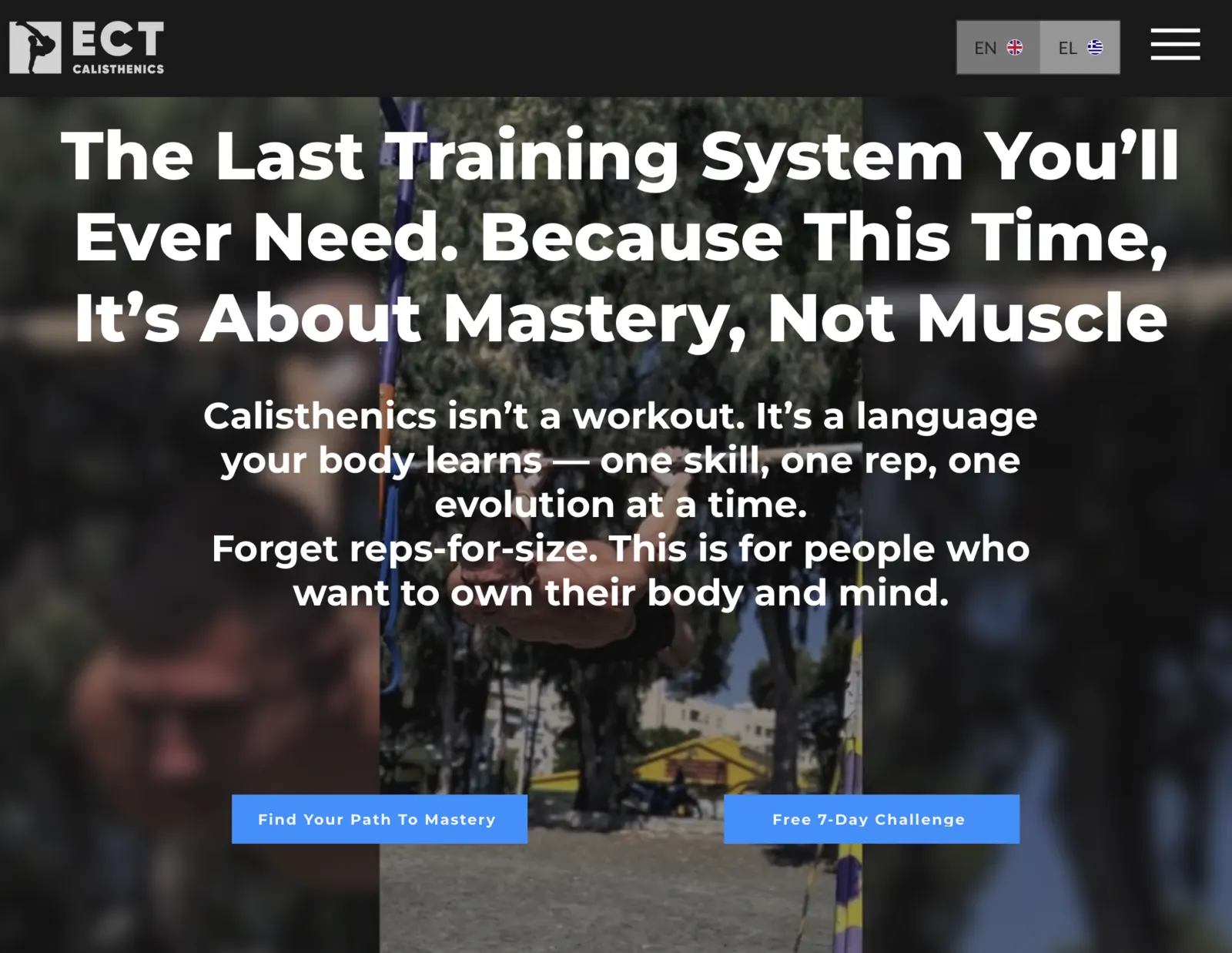 Elite website homepage screenshot